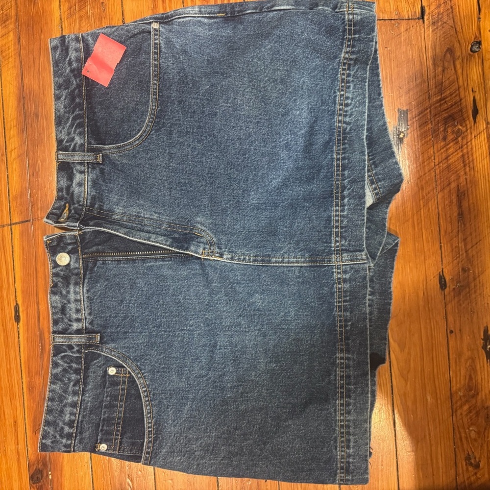 Dark Wash Denim Mini Skort